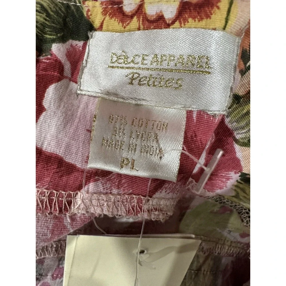 Vintage‎ Dolce Apparel Beaded Floral Skirt Women's Tag Size PL Multicolor NWT